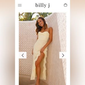NWT yellow ruffle dress Billy J Kiyah Midi dress